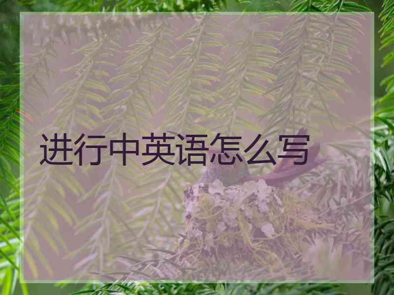 进行中英语怎么写