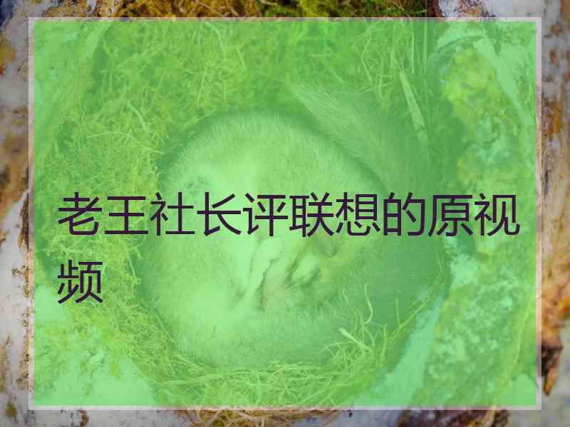老王社长评联想的原视频
