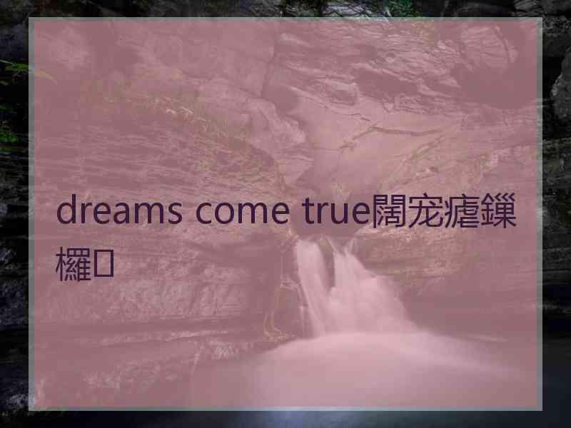 dreams come true闊宠瘧鏁欏