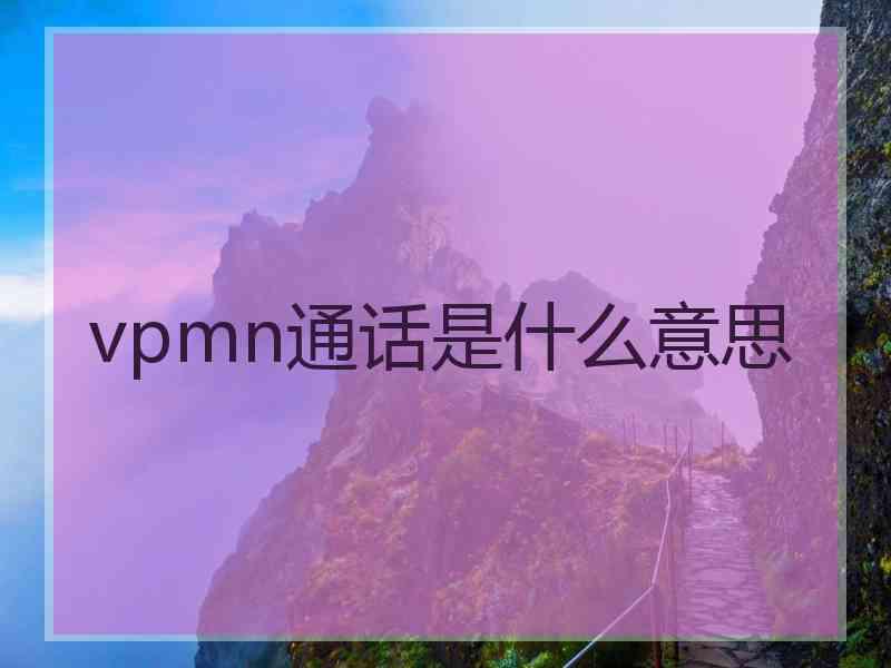 vpmn通话是什么意思
