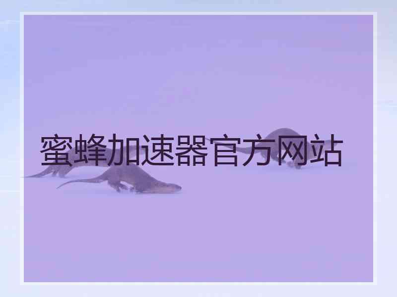 蜜蜂加速器官方网站