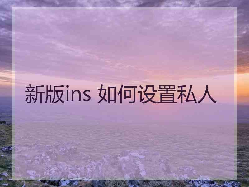 新版ins 如何设置私人