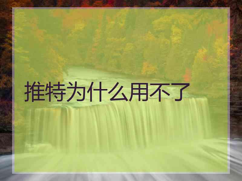 推特为什么用不了