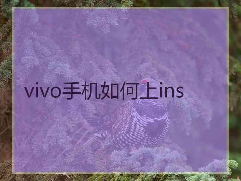 vivo手机如何上ins