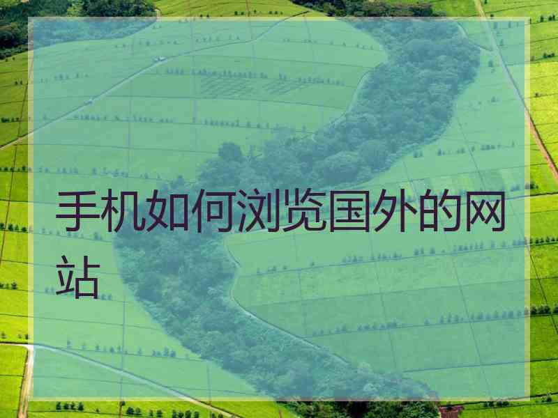 手机如何浏览国外的网站