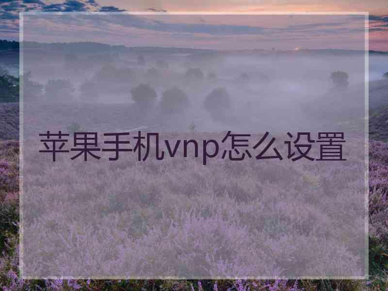 苹果手机vnp怎么设置