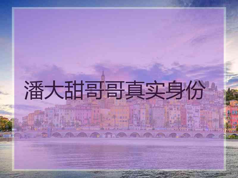 潘大甜哥哥真实身份