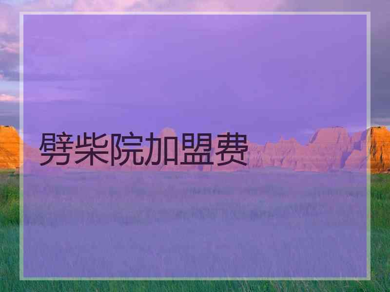 劈柴院加盟费