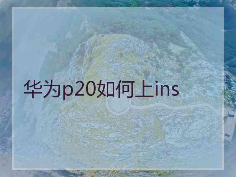华为p20如何上ins