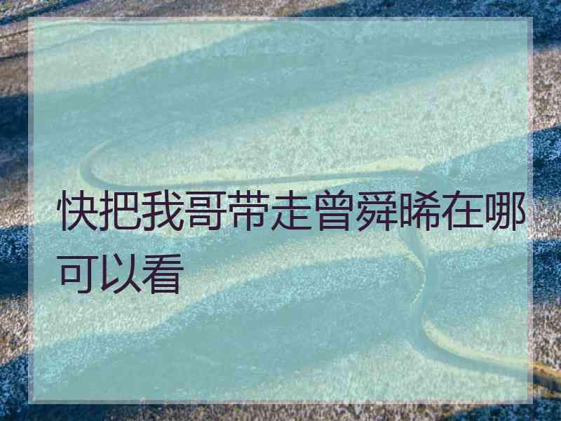 快把我哥带走曾舜晞在哪可以看