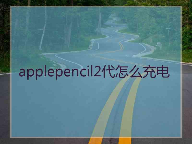 applepencil2代怎么充电