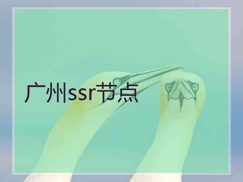 广州ssr节点
