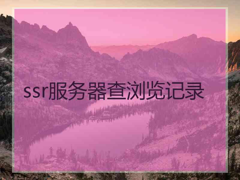 ssr服务器查浏览记录