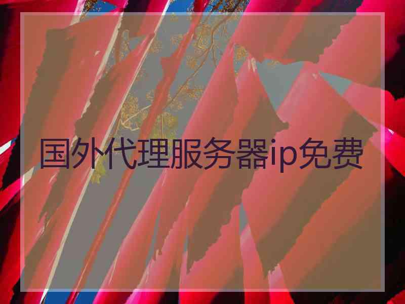 国外代理服务器ip免费