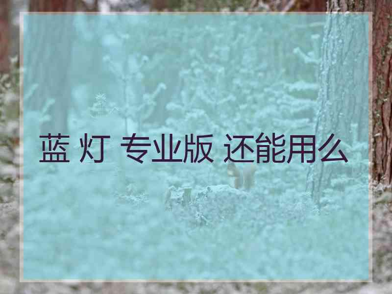 蓝 灯 专业版 还能用么