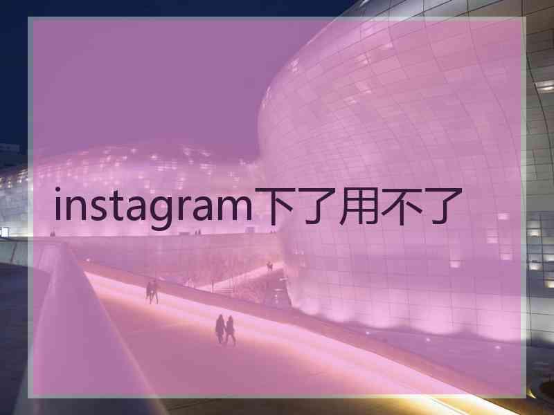 instagram下了用不了