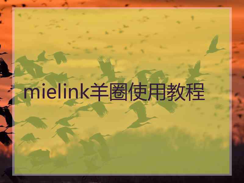 mielink羊圈使用教程