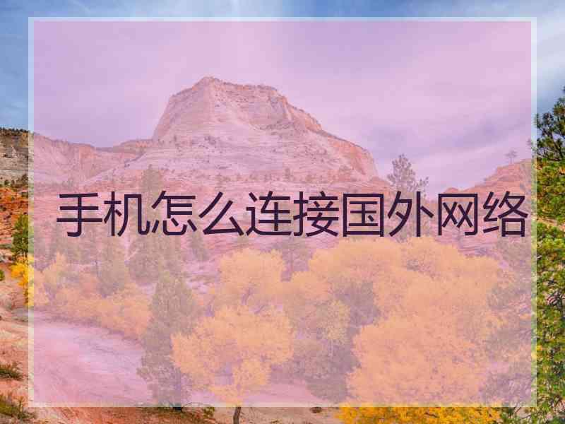 手机怎么连接国外网络