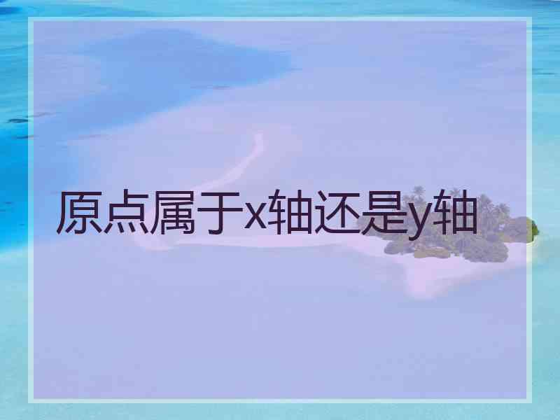 原点属于x轴还是y轴