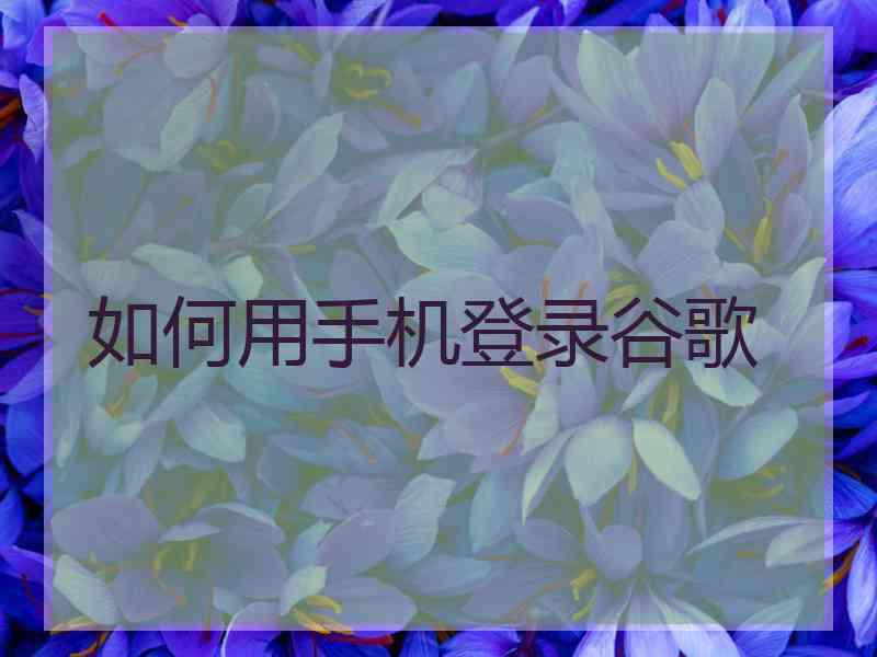 如何用手机登录谷歌