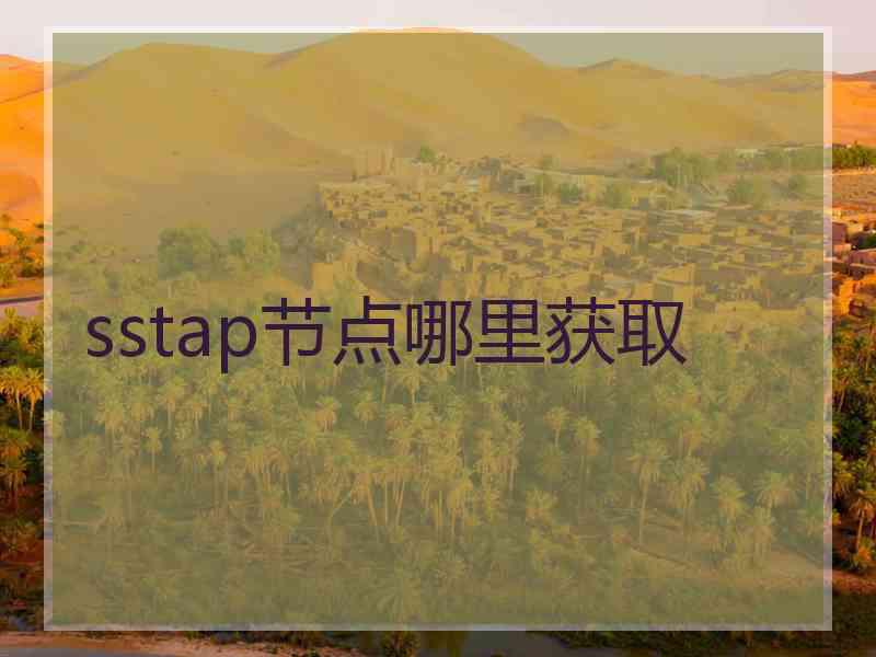 sstap节点哪里获取