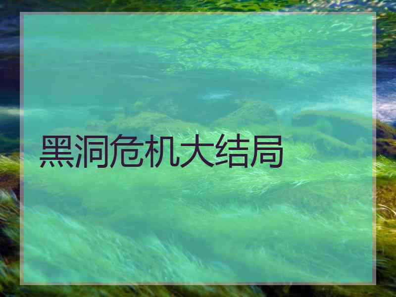 黑洞危机大结局