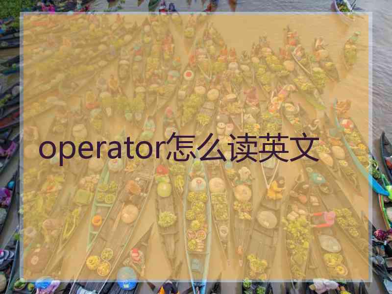operator怎么读英文