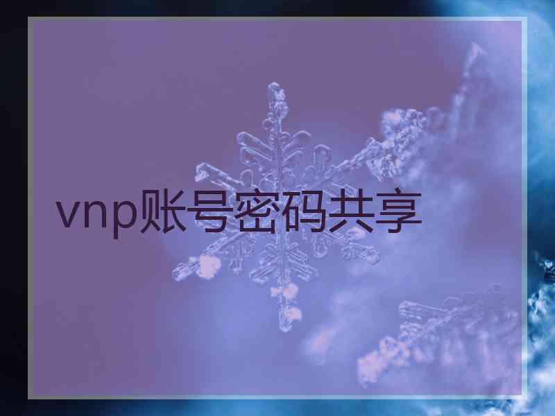 vnp账号密码共享