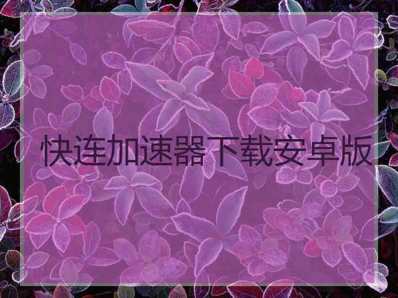 快连加速器下载安卓版