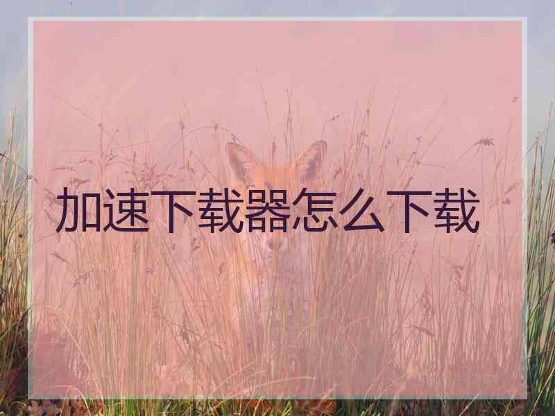 加速下载器怎么下载