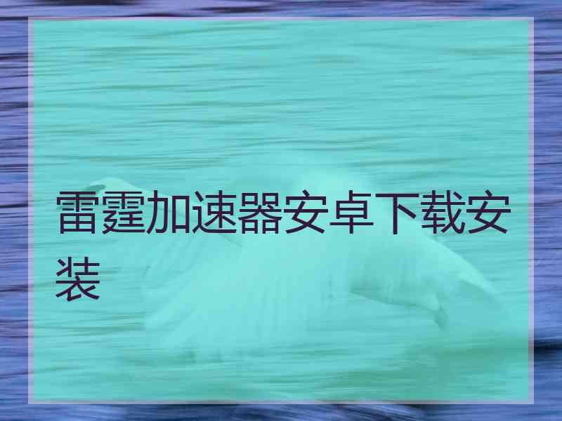 雷霆加速器安卓下载安装