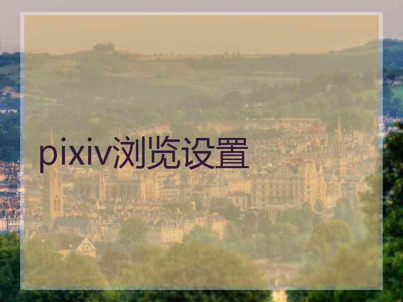pixiv浏览设置