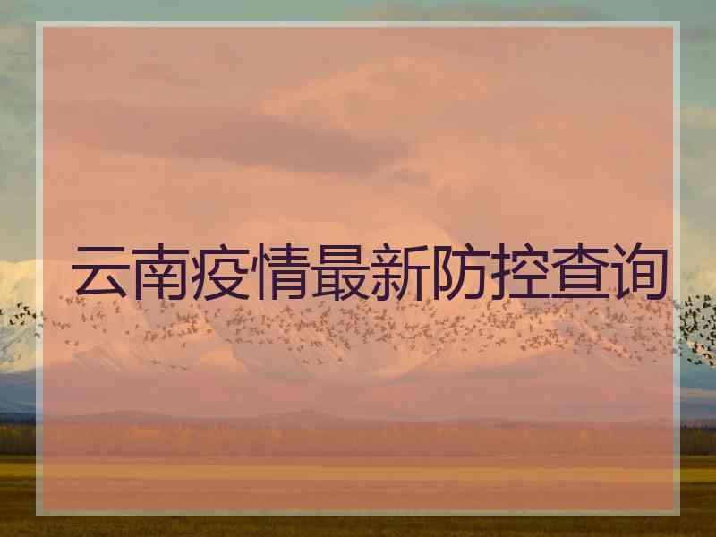 云南疫情最新防控查询