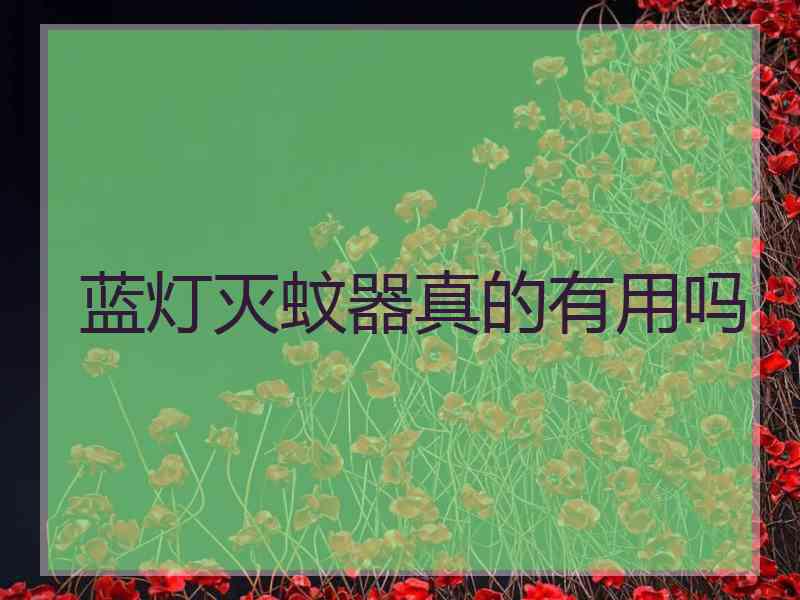 蓝灯灭蚊器真的有用吗