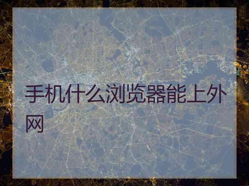 手机什么浏览器能上外网