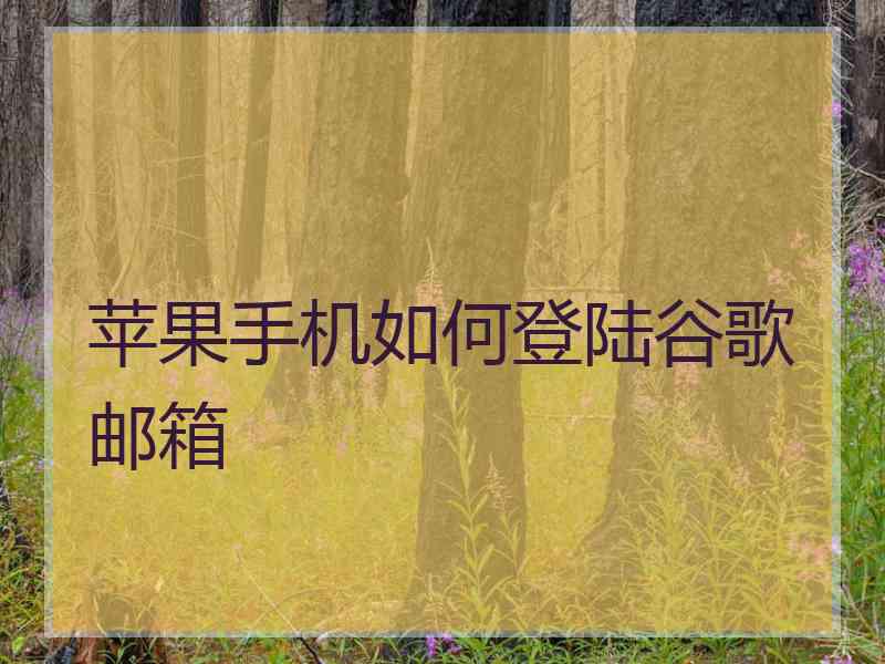 苹果手机如何登陆谷歌邮箱