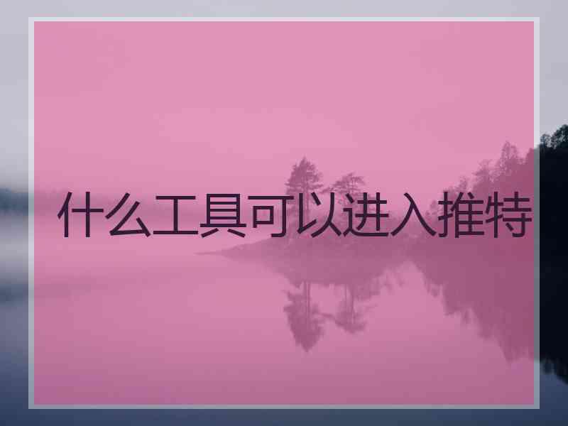 什么工具可以进入推特