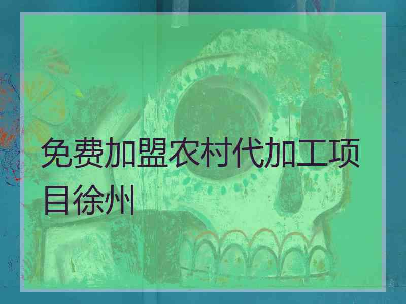 免费加盟农村代加工项目徐州