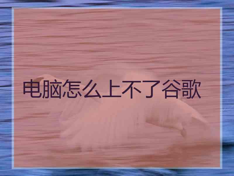 电脑怎么上不了谷歌