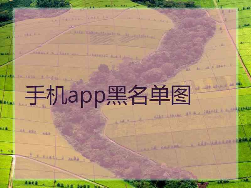 手机app黑名单图