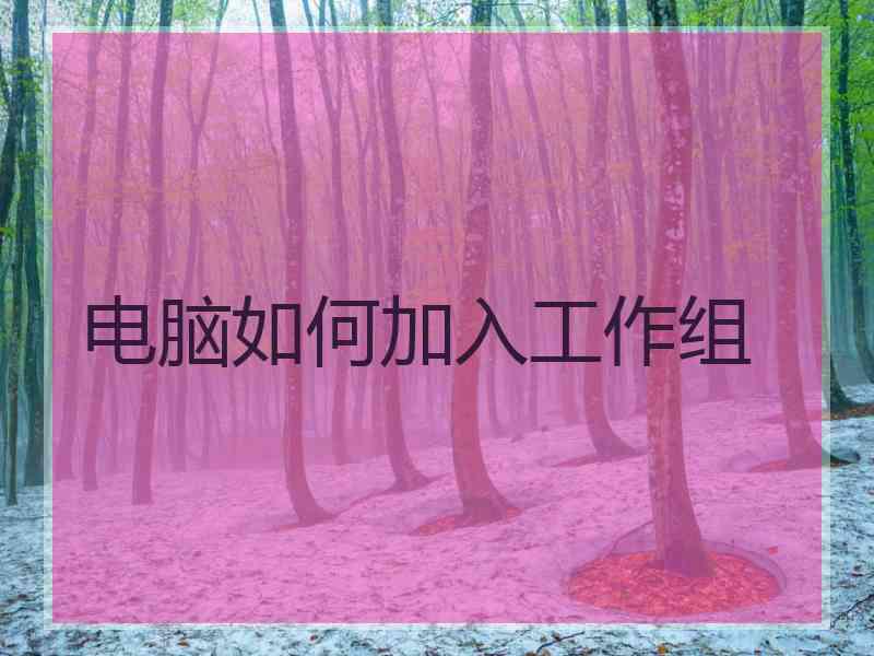 电脑如何加入工作组