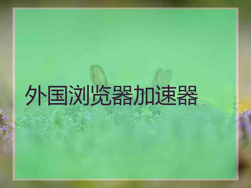 外国浏览器加速器