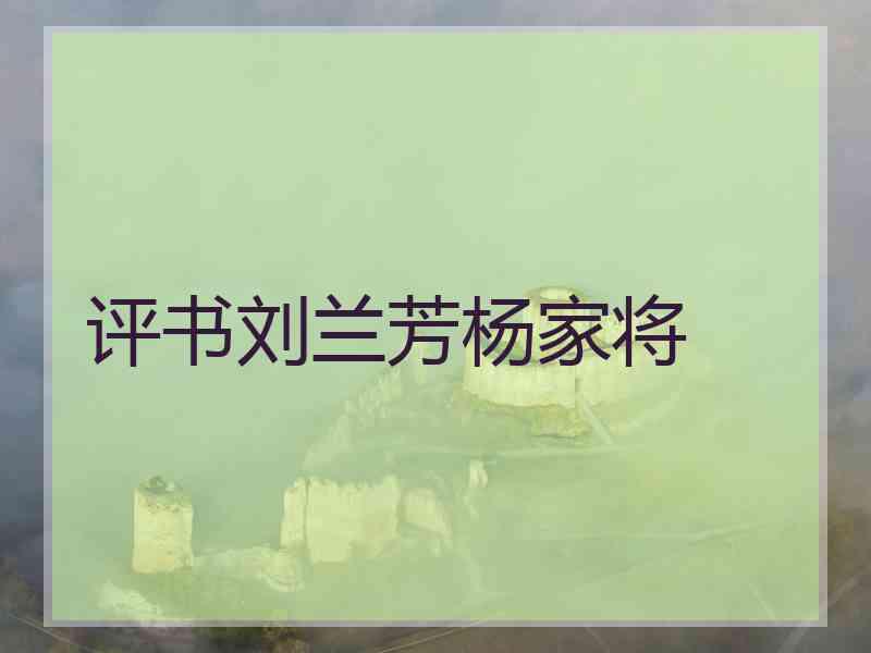 评书刘兰芳杨家将