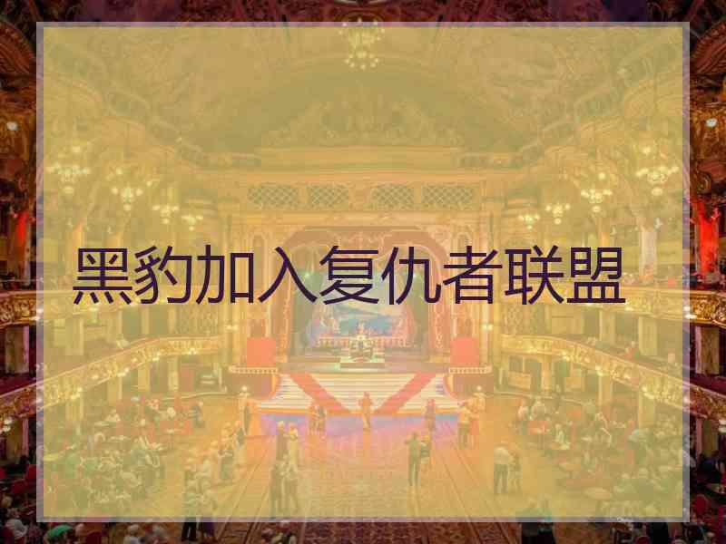 黑豹加入复仇者联盟