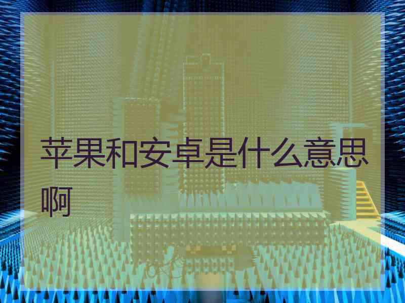 苹果和安卓是什么意思啊