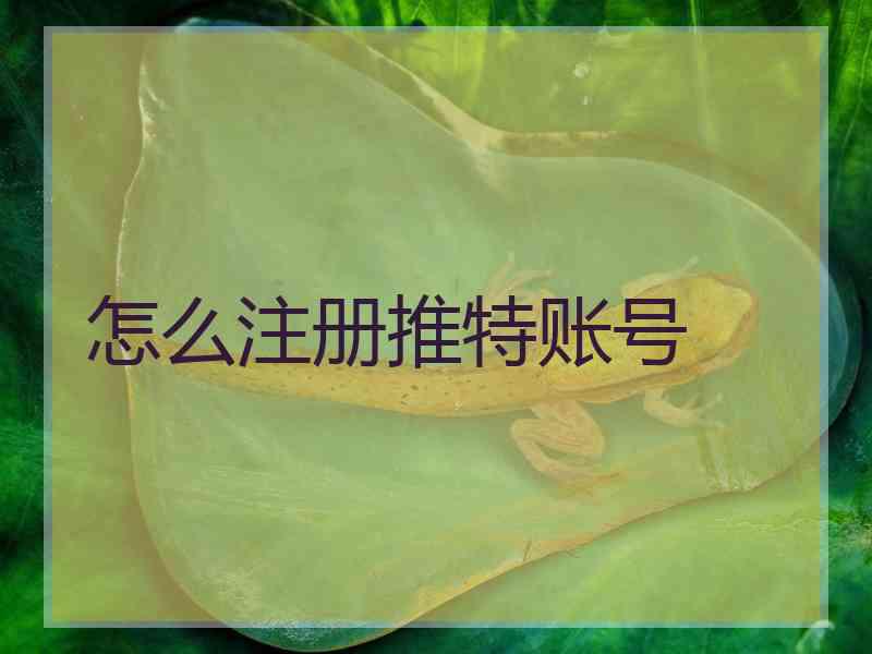 怎么注册推特账号