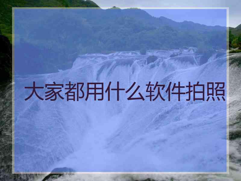 大家都用什么软件拍照