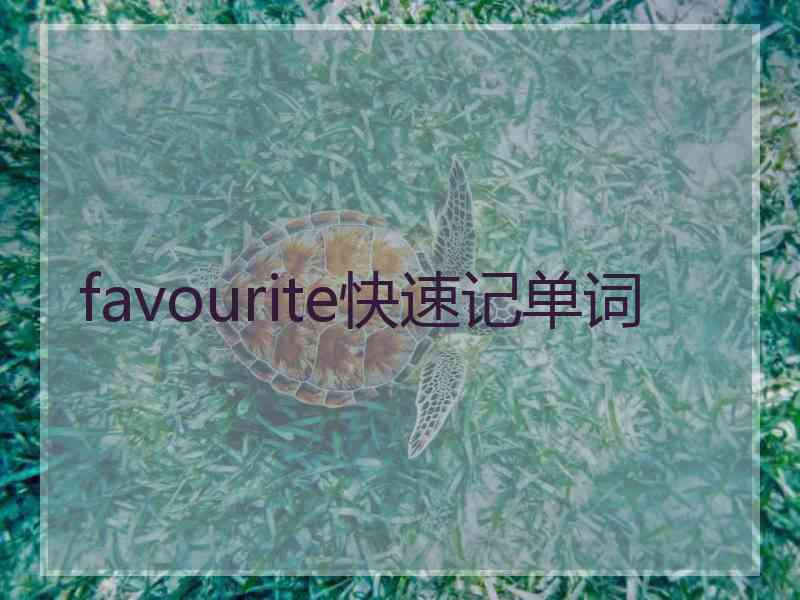 favourite快速记单词