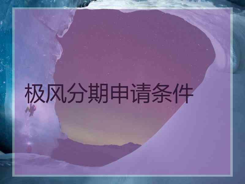 极风分期申请条件