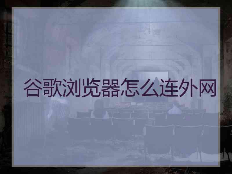 谷歌浏览器怎么连外网